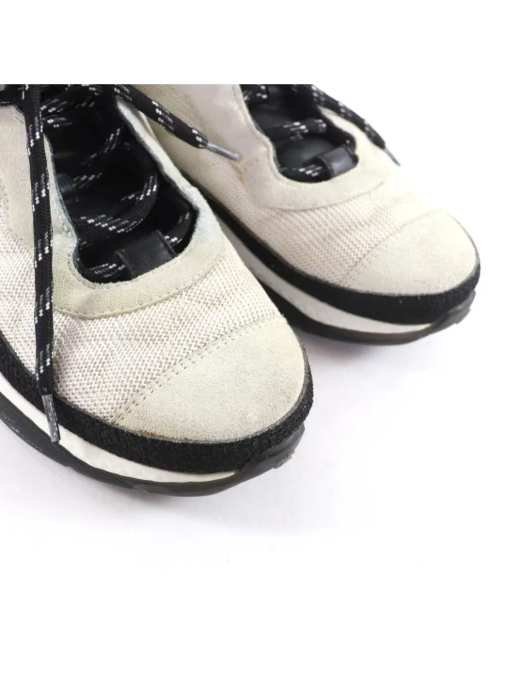 Chanel CC Logo Leather Lace Up Mesh Sneakers Off White 41 - Picture 7 of 13